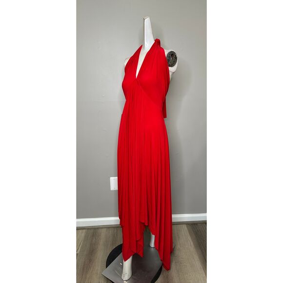 Norma Kamali  convertible asymmetric stretch-jersey midi dress SMALL $250